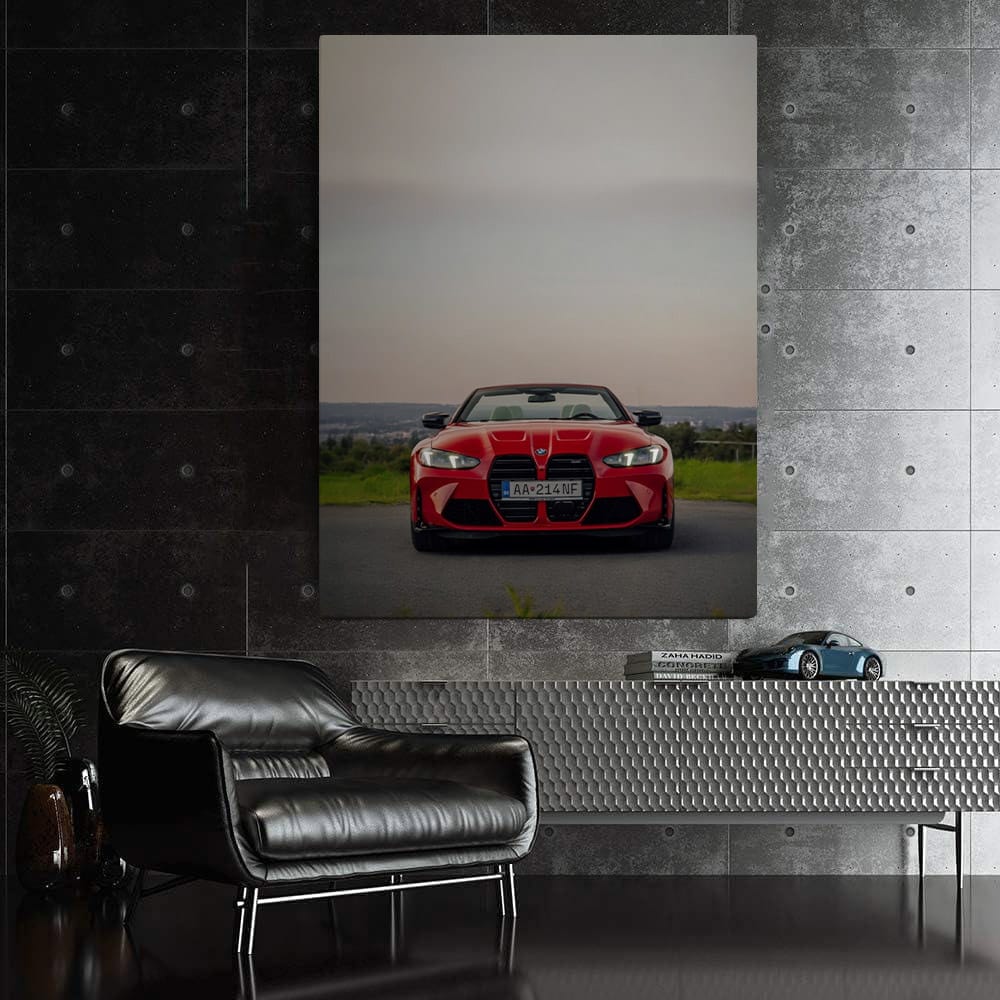 BMW M4 Competition 2025 Red Convertible Front - Dynamic Elegance