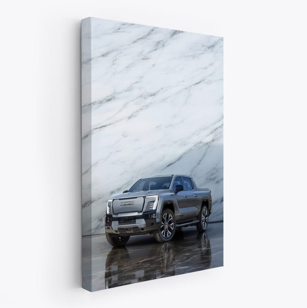 GMC Sierra with Marble Backdrop - Rugged Elegance