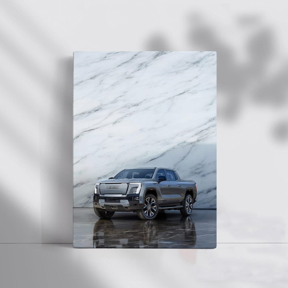 GMC Sierra with Marble Backdrop - Rugged Elegance