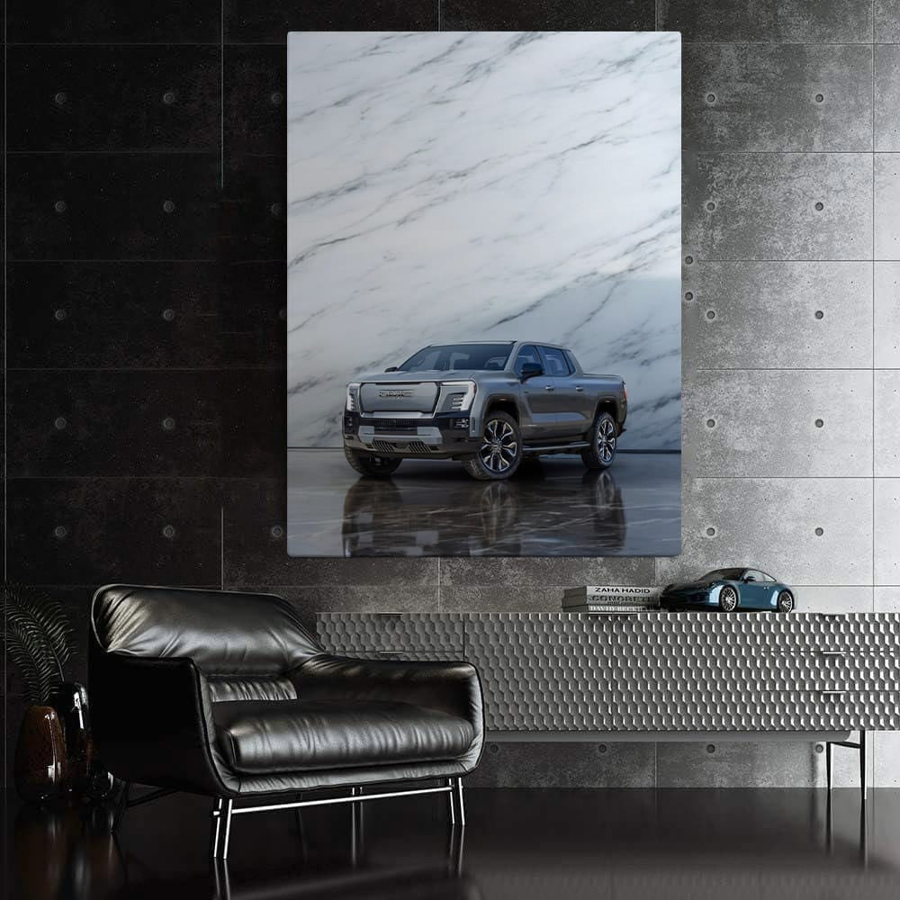GMC Sierra with Marble Backdrop - Rugged Elegance