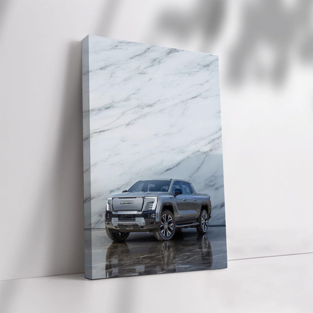 GMC Sierra with Marble Backdrop - Rugged Elegance