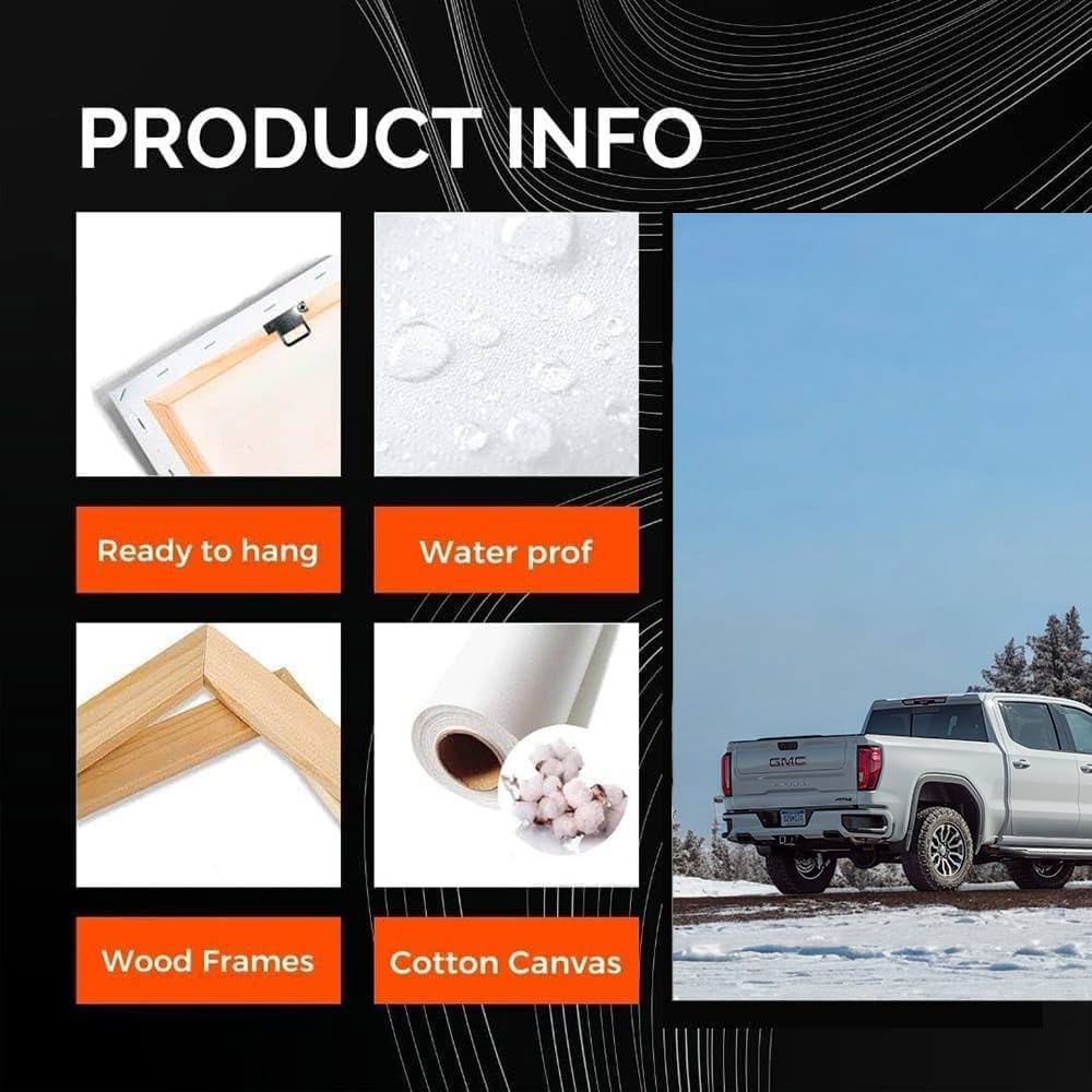 GMC Sierra Navigates Snowy Path Under Clear Blue Sky - Rugged Elegance