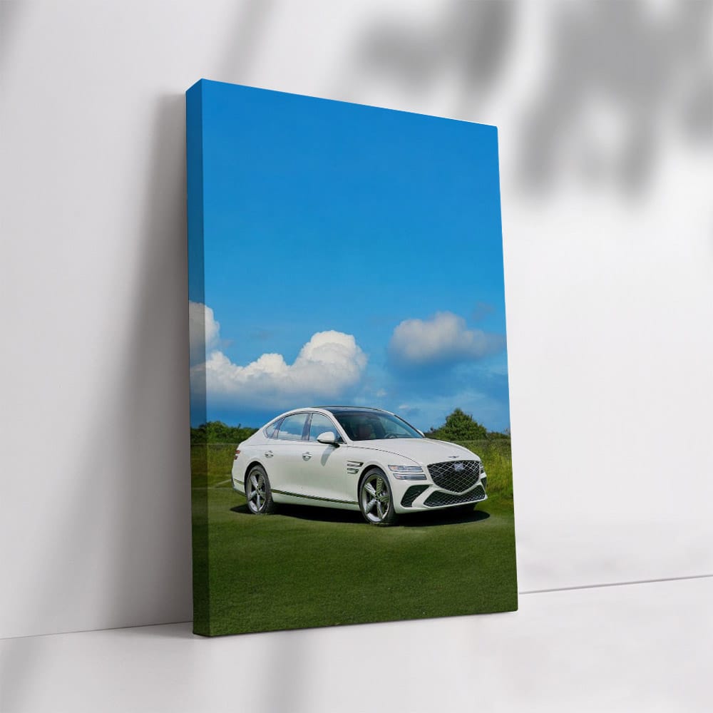 Genesis G80 Under Clear Sky: Elegance in Motion