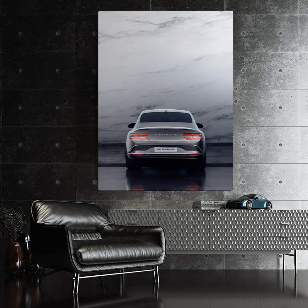 Genesis G80 Posed Against Marble: Elegance in Design
