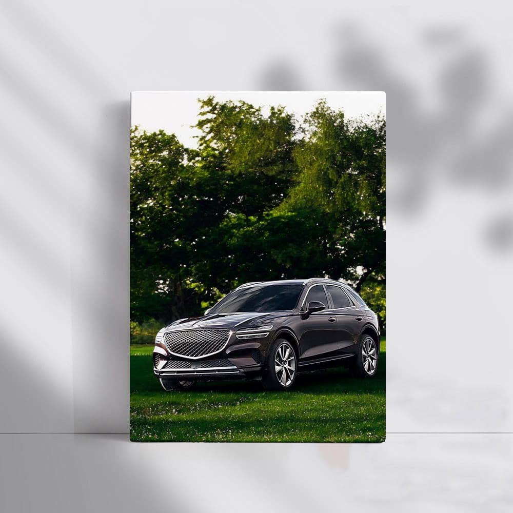 Genesis GV70 Elegantly Parked in Garden - Luxury Redefined