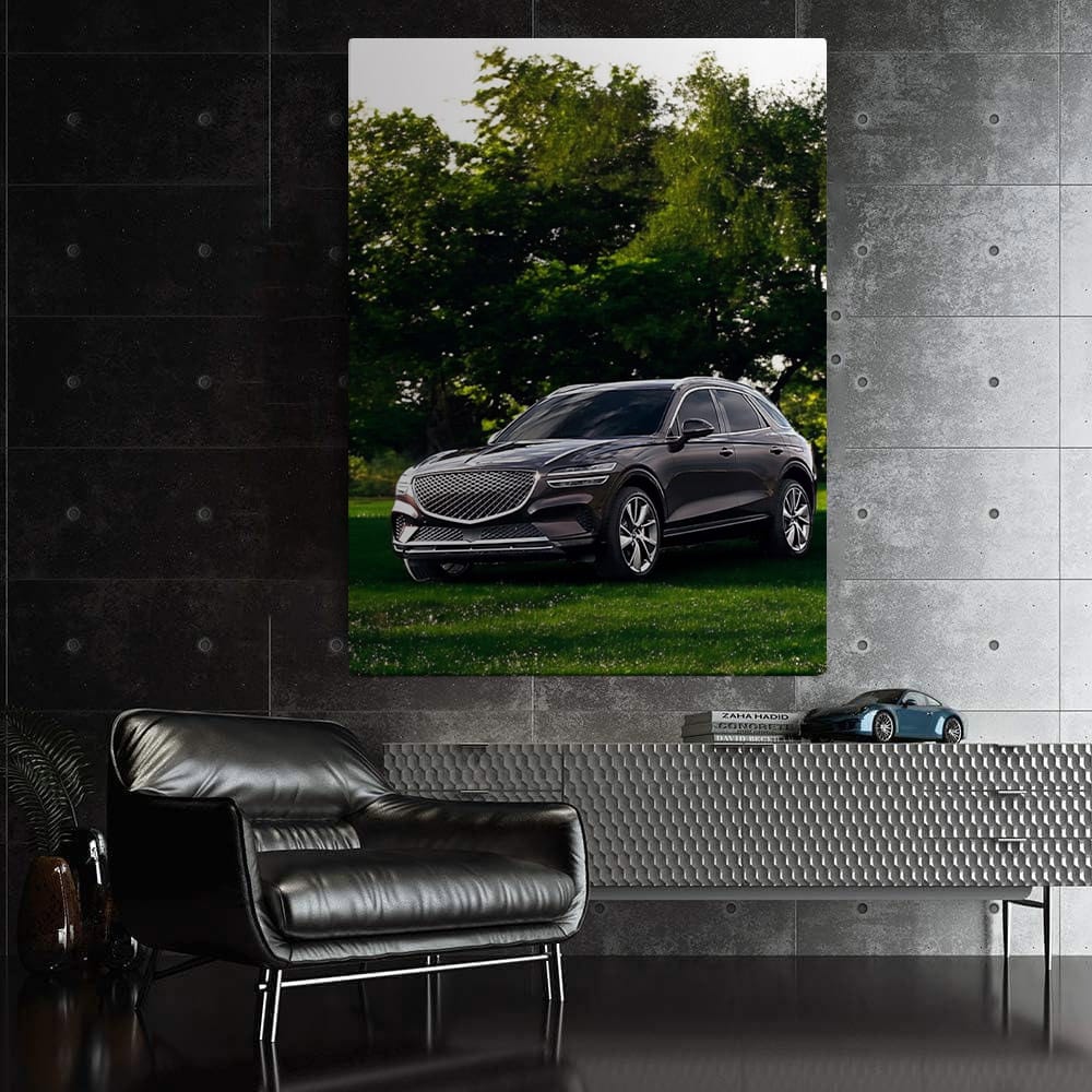 Genesis GV70 Elegantly Parked in Garden - Luxury Redefined