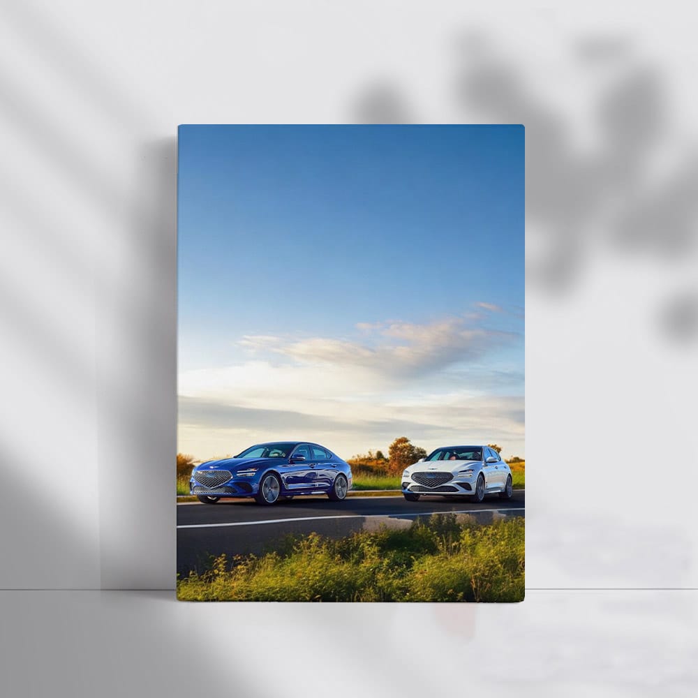 Genesis G70 Pair Cruising Highway - Elegance in Motion