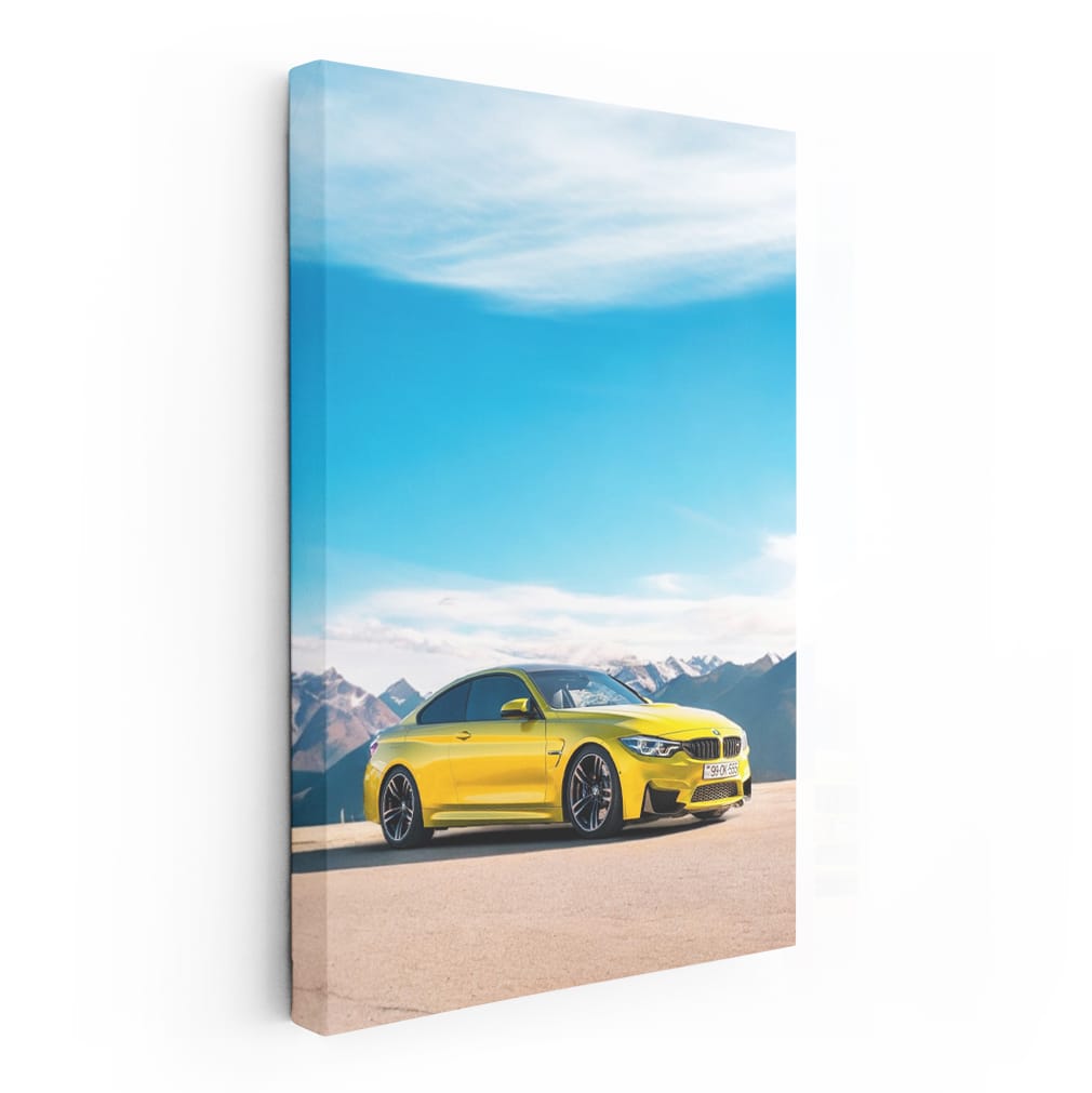 Bold Yellow BMW M4 F82 Roaring Through Mountain Roads