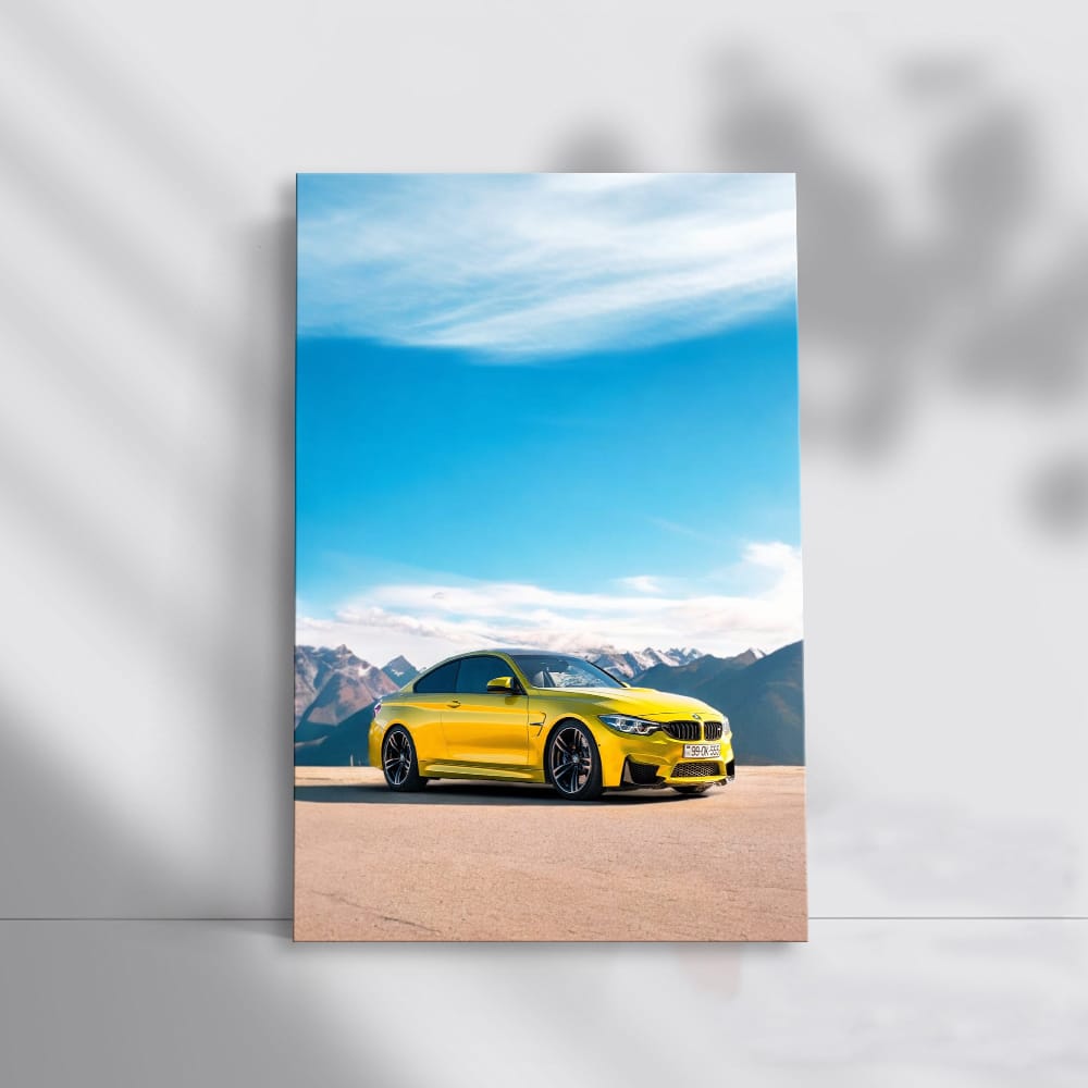 Bold Yellow BMW M4 F82 Roaring Through Mountain Roads