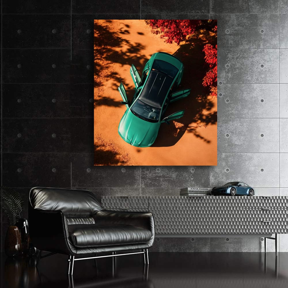 Top View of Vibrant Green BMW M3 G80 - Power Meets Elegance