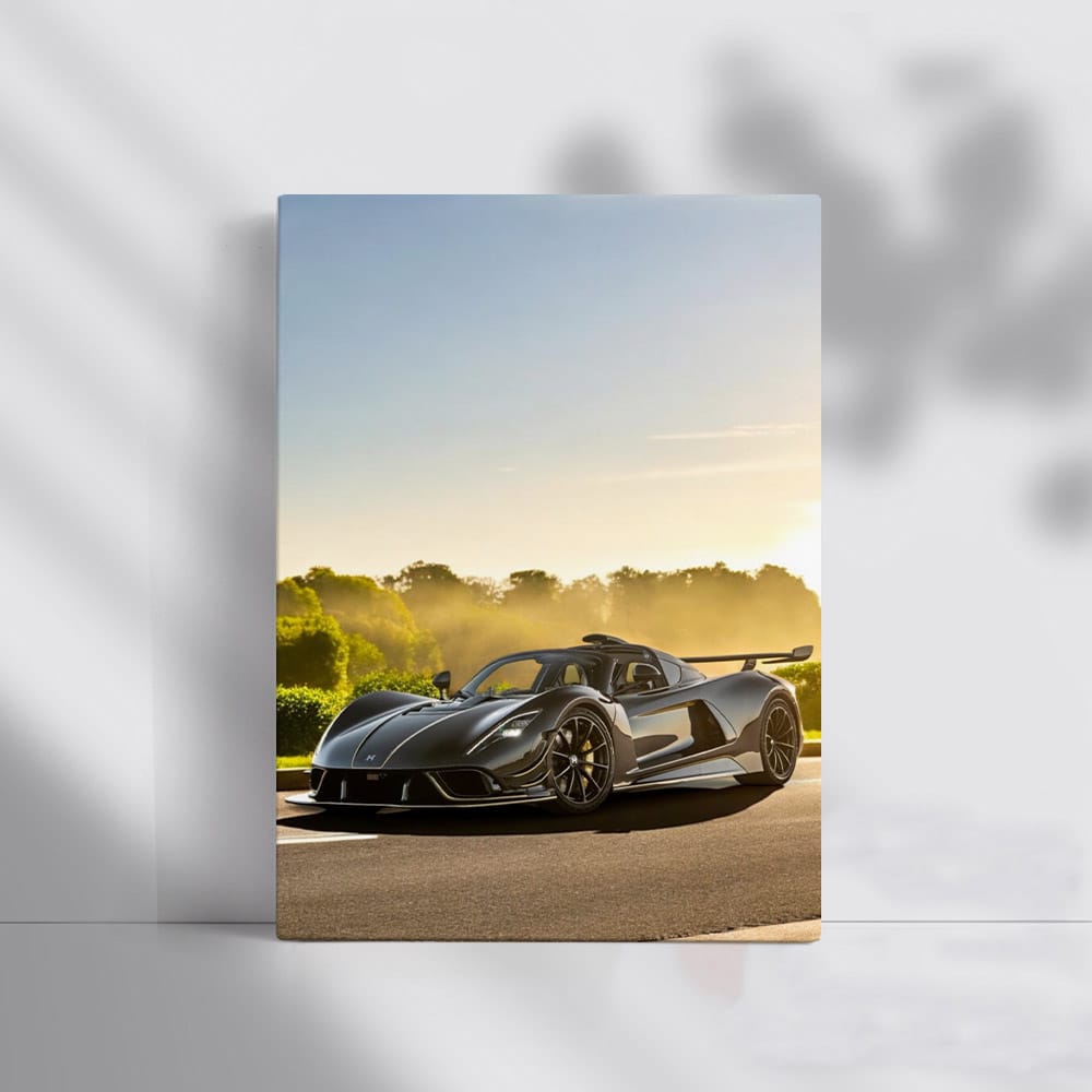 Hennessey Venom F5 on Winding Road, Park Backdrop - Pure Power