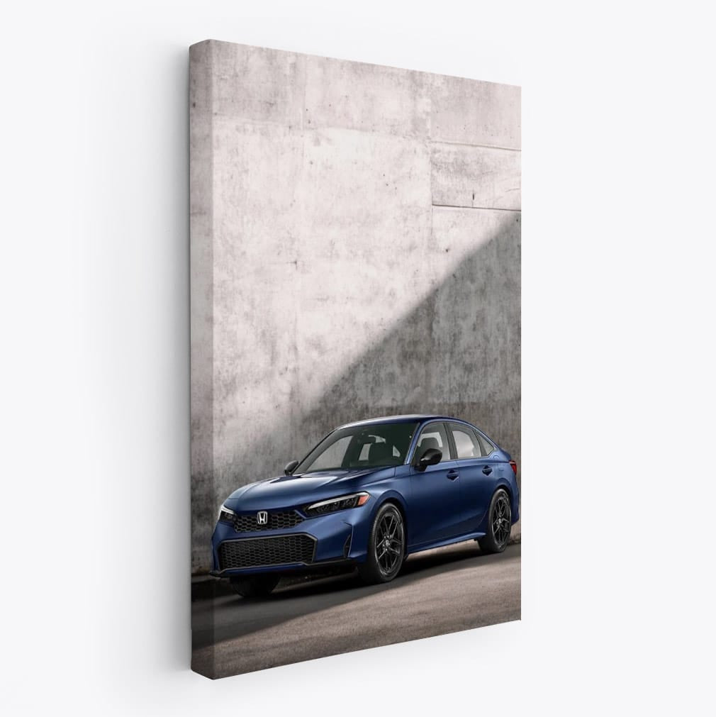 2025 Honda Civic Against Grey Wall - Sleek and Modern Design