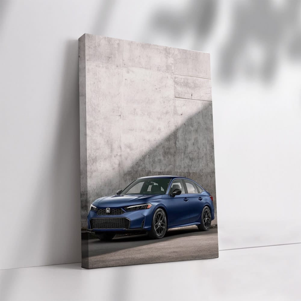 2025 Honda Civic Against Grey Wall - Sleek and Modern Design