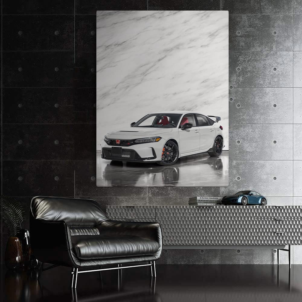 2025 Honda Civic with Marble Backdrop - Sleek and Stylish