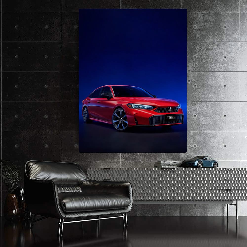2025 Honda Civic on Dark Blue Background - Sleek and Modern
