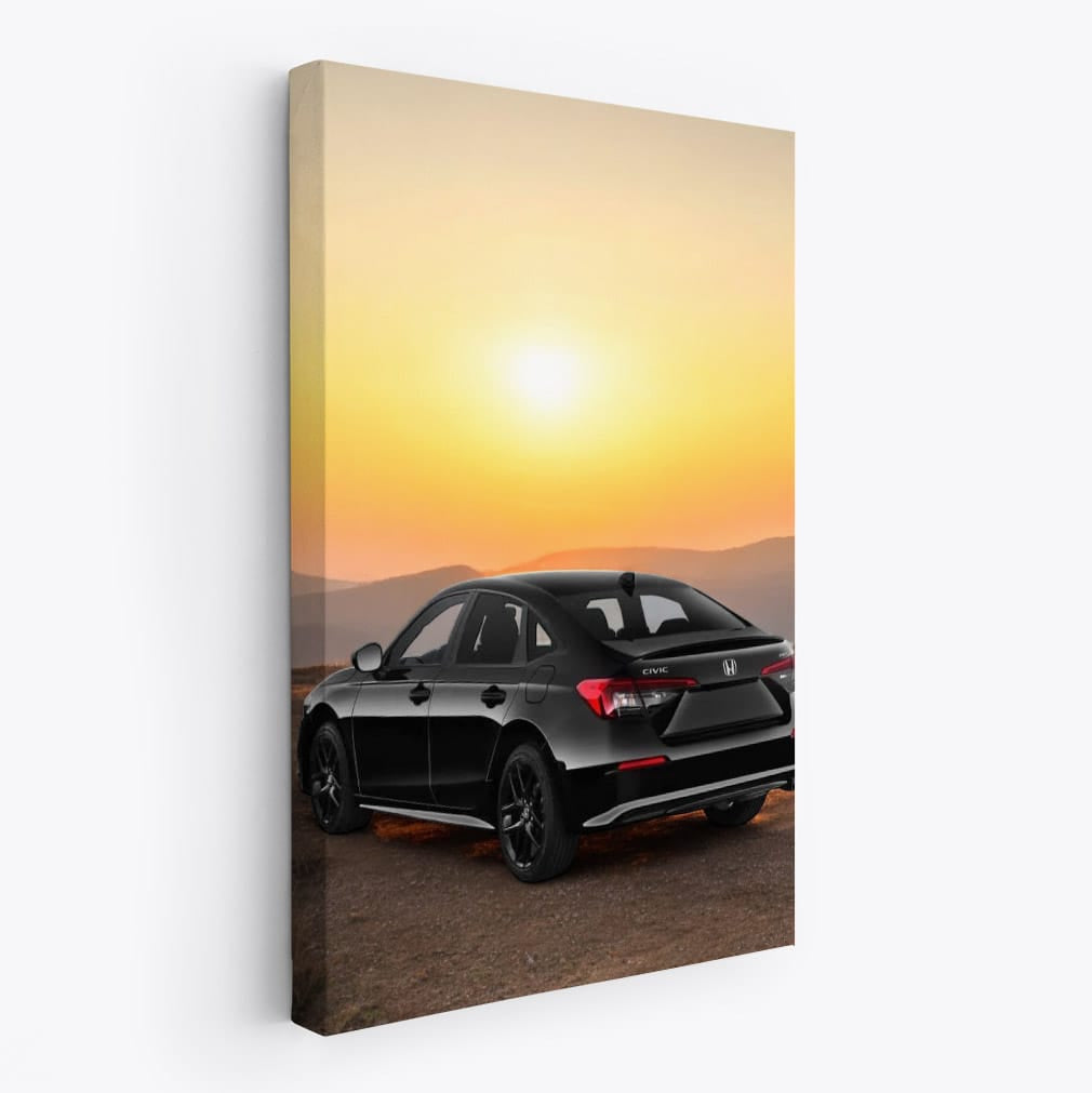 2025 Honda Civic on Hillside at Sunset - Sleek and Dynamic