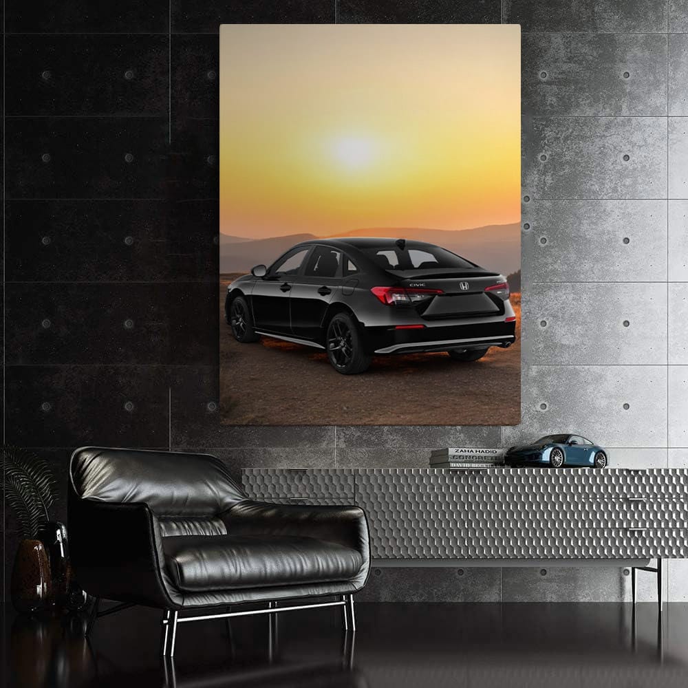 2025 Honda Civic on Hillside at Sunset - Sleek and Dynamic