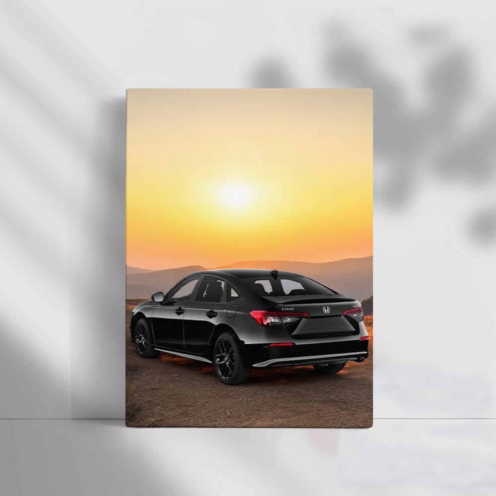 2025 Honda Civic on Hillside at Sunset - Sleek and Dynamic