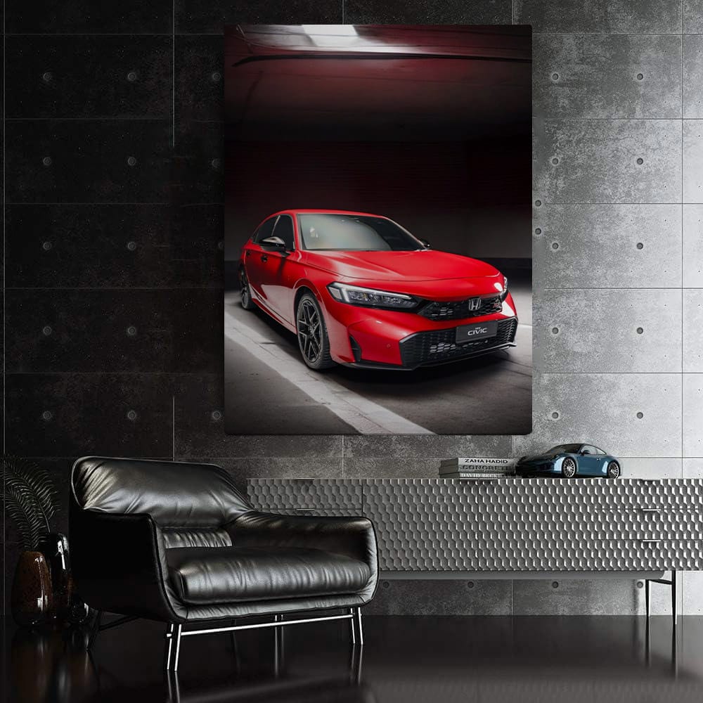 2025 Red Honda Civic in Dim Garage - Bold Urban Ride