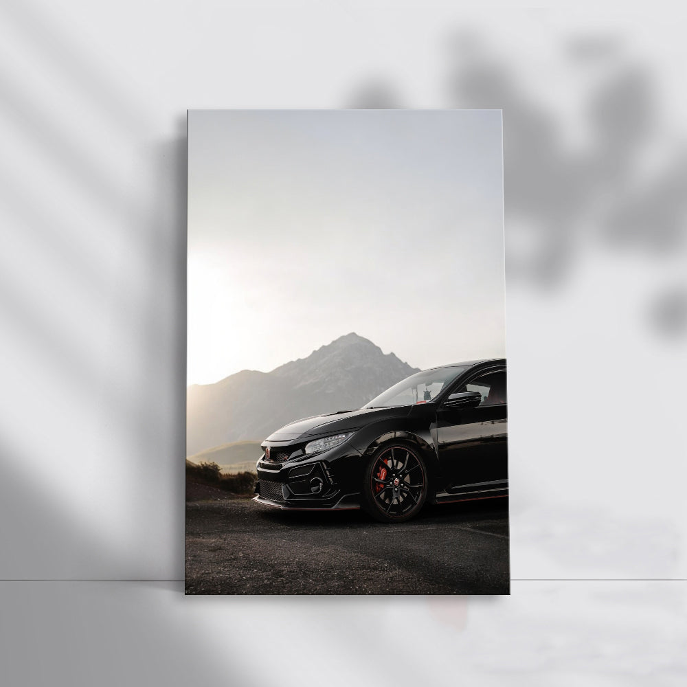 Honda Civic Black - Mountain Adventure - Sleek and Bold