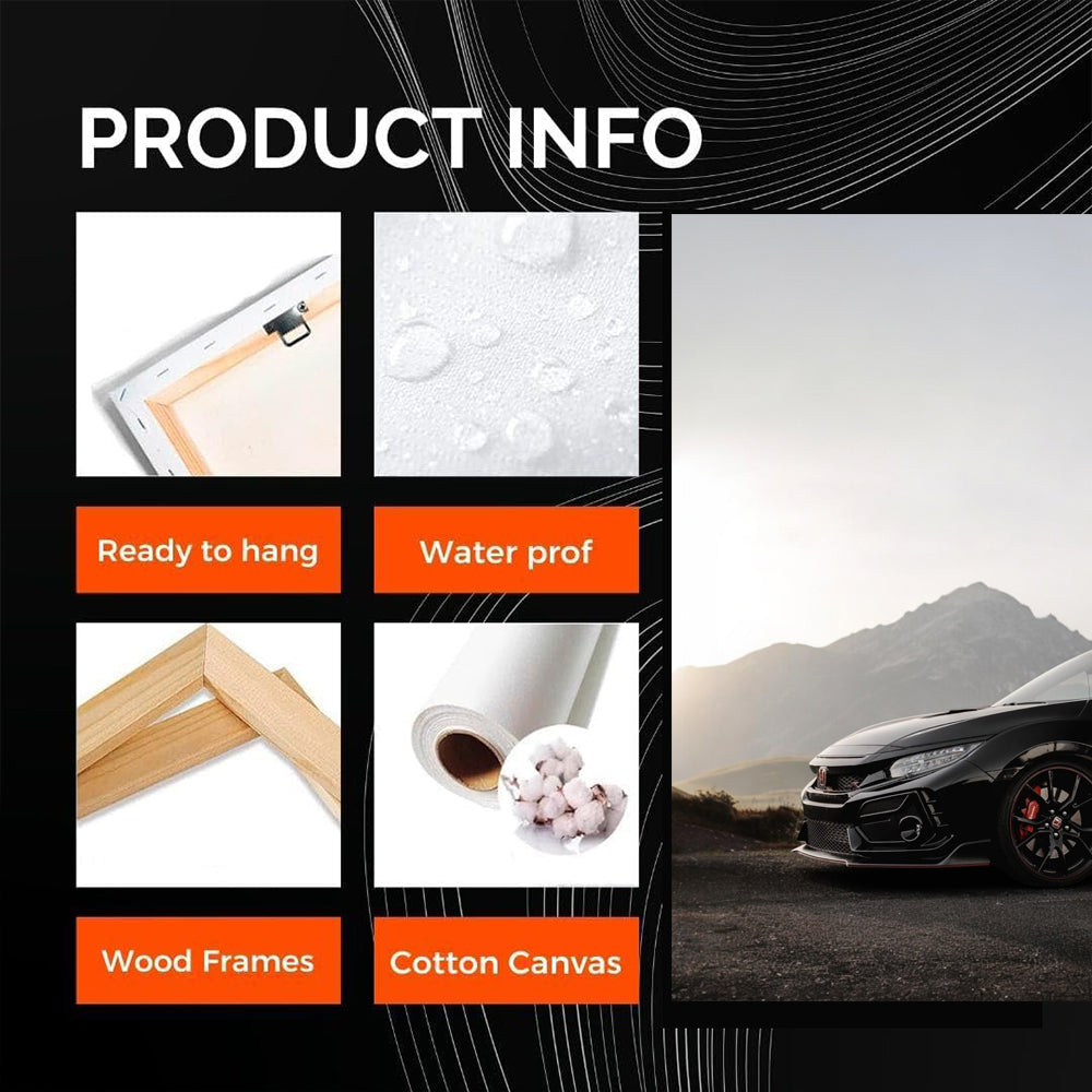 Honda Civic Black - Mountain Adventure - Sleek and Bold