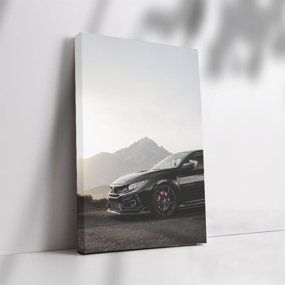 Honda Civic Black - Mountain Adventure - Sleek and Bold