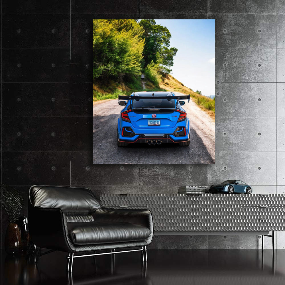 Honda Civic Blue in Wilderness - Reliable and Stylish Ride