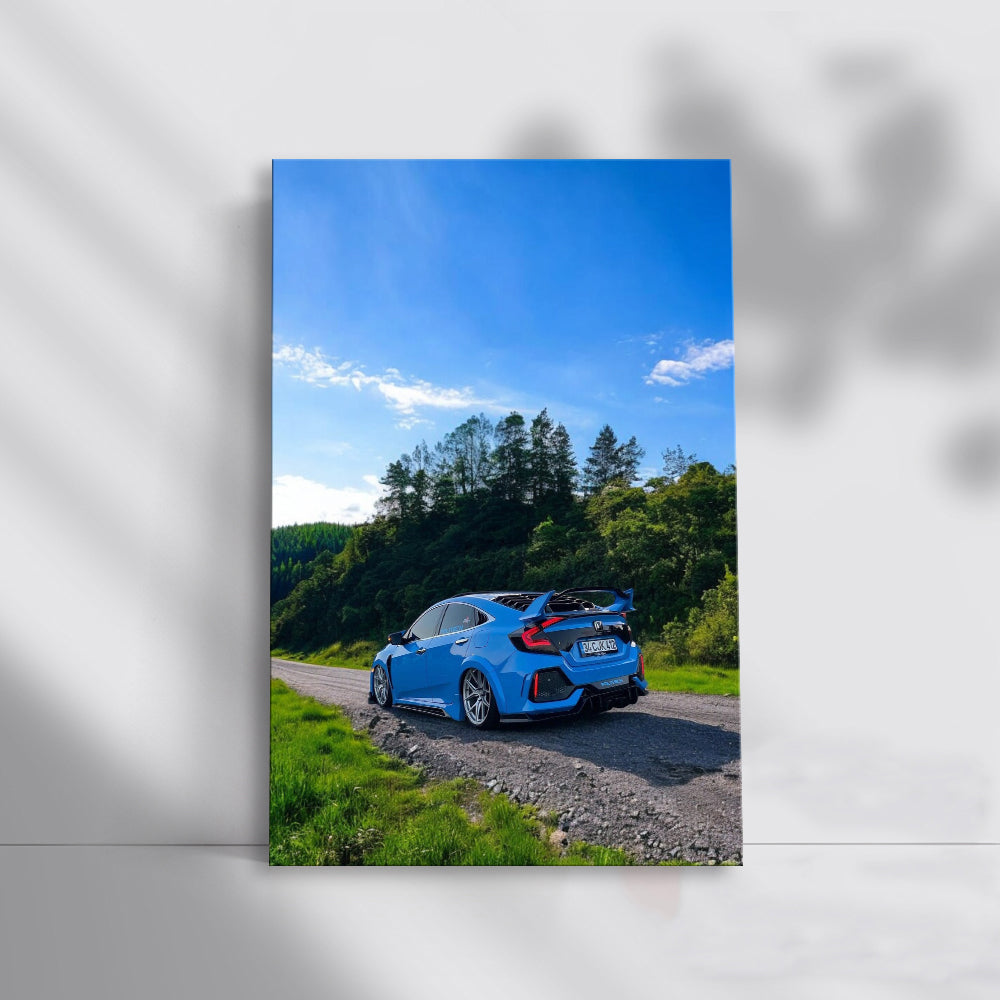 Honda Civic Blue in Nature - Elegance Meets Adventure