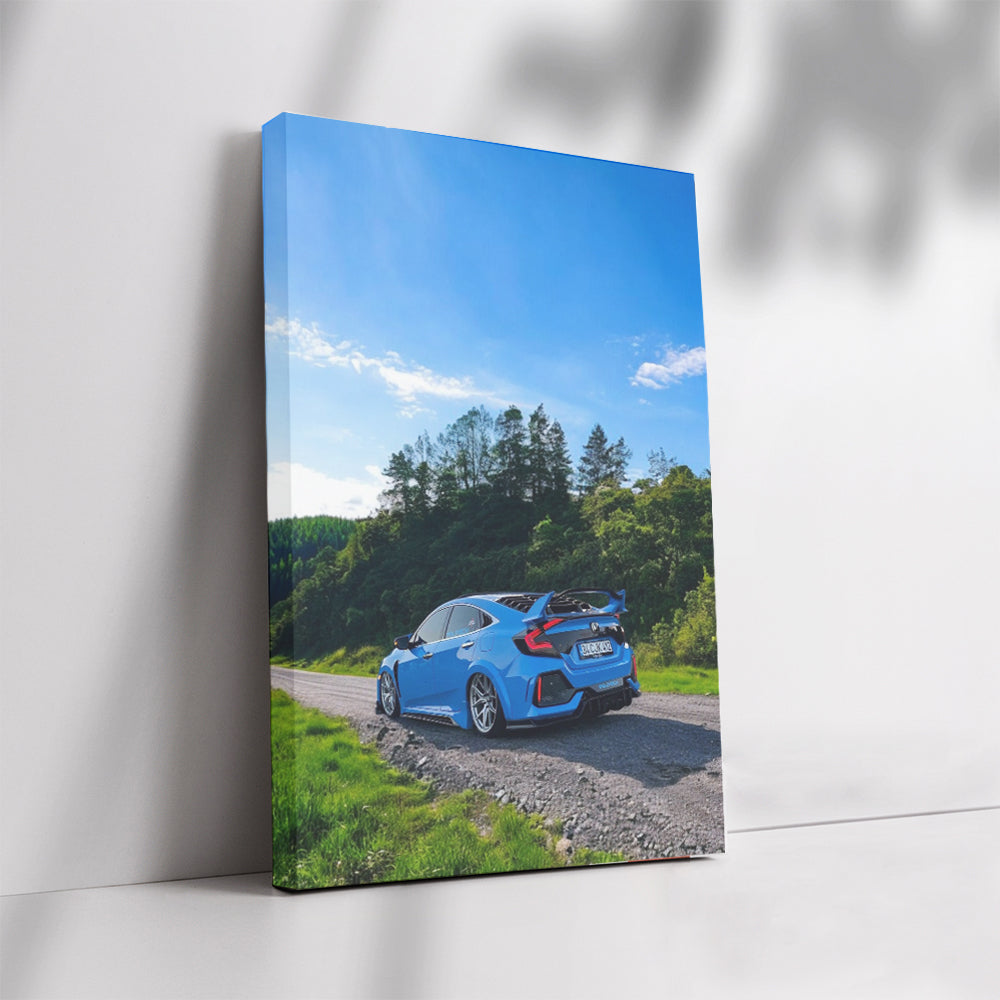 Honda Civic Blue in Nature - Elegance Meets Adventure