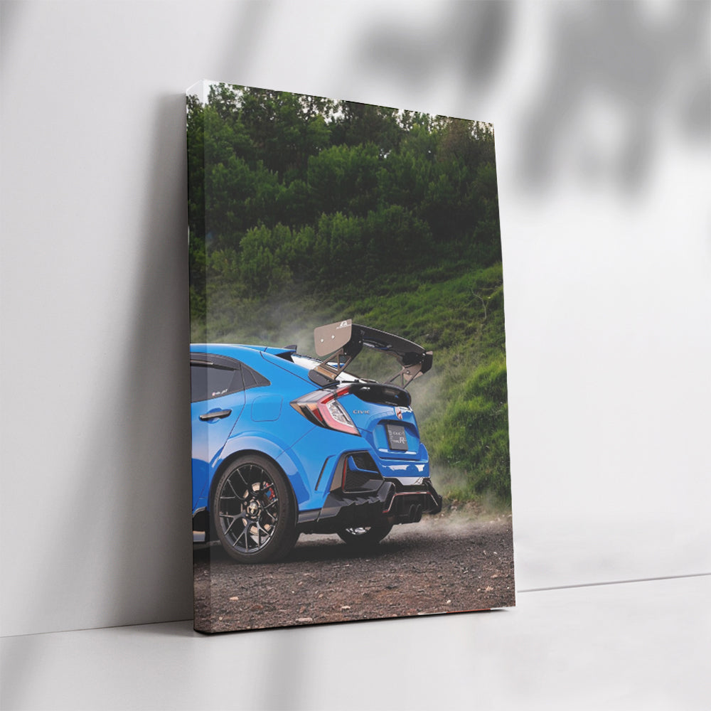 Honda Civic in Blue: Urban Style Meets Nature's Serenity