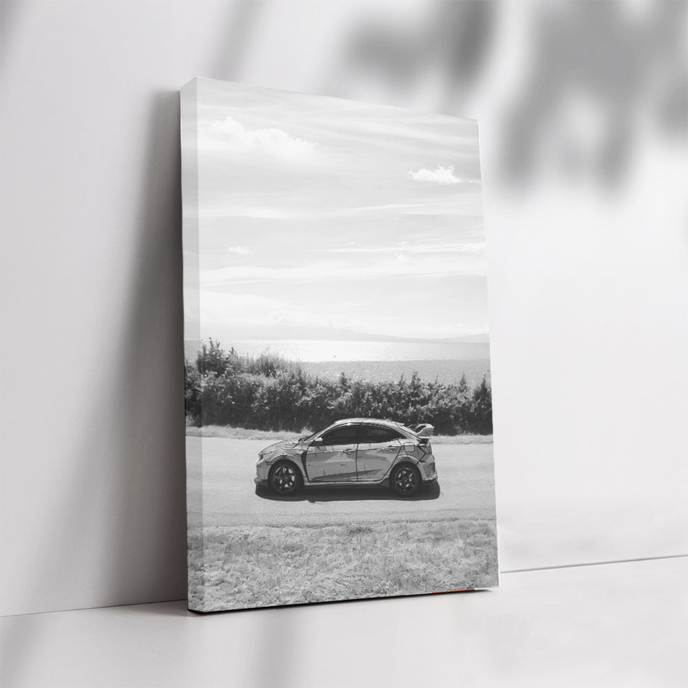Honda Civic Black White 1 - Sleek and Stylish Ride
