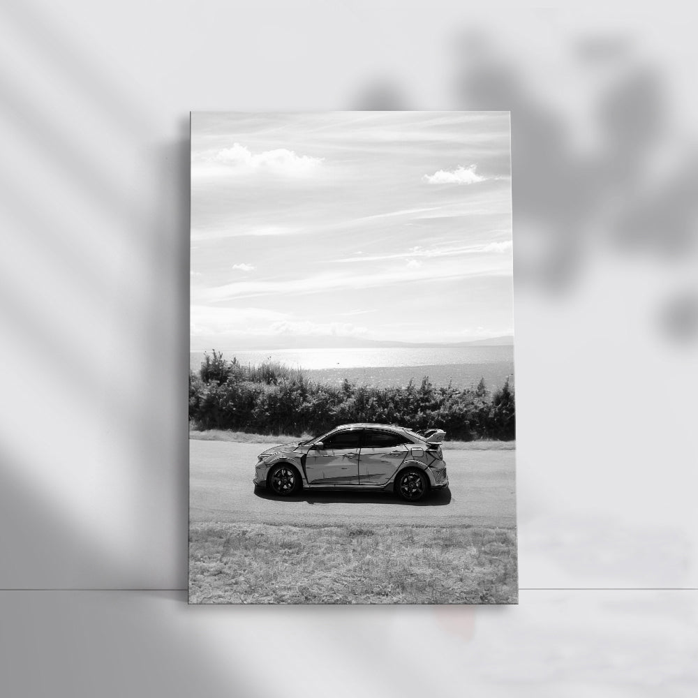 Honda Civic Black White 1 - Sleek and Stylish Ride