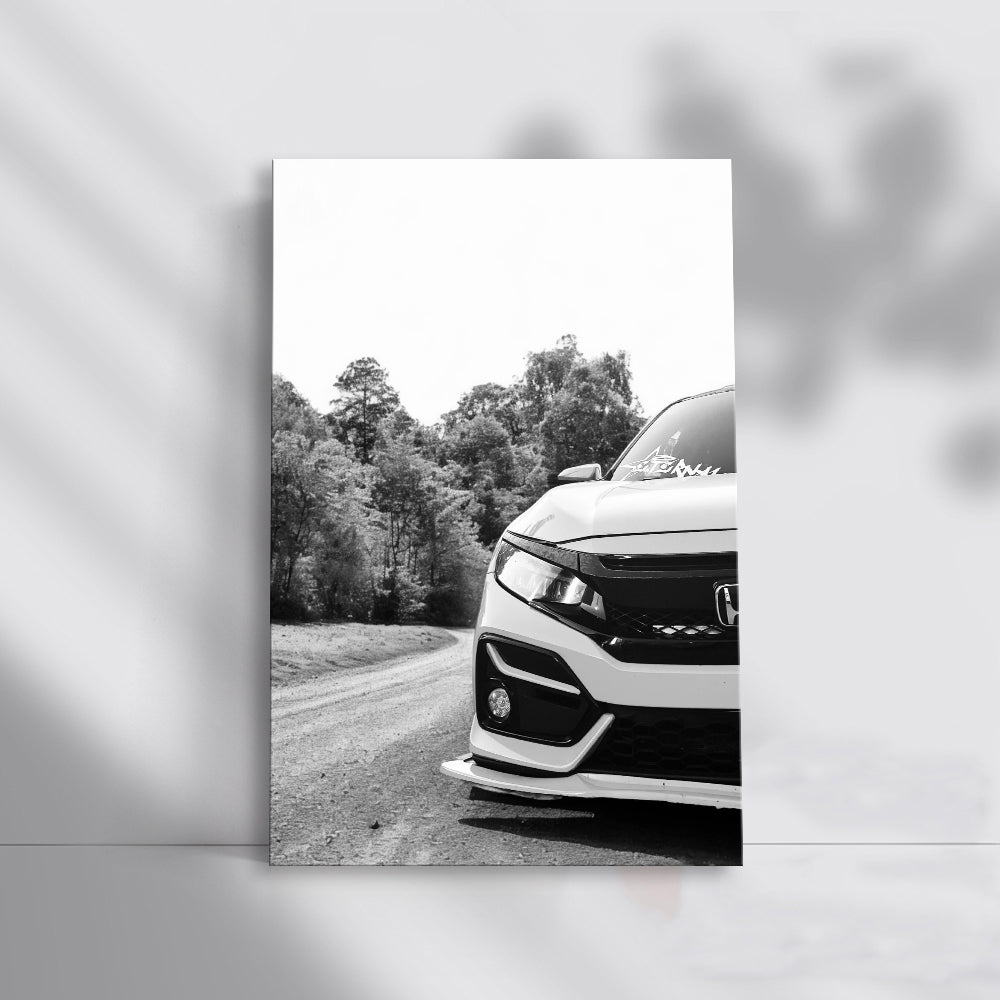 Honda Civic Black White 2 - Sporty & Sleek Design