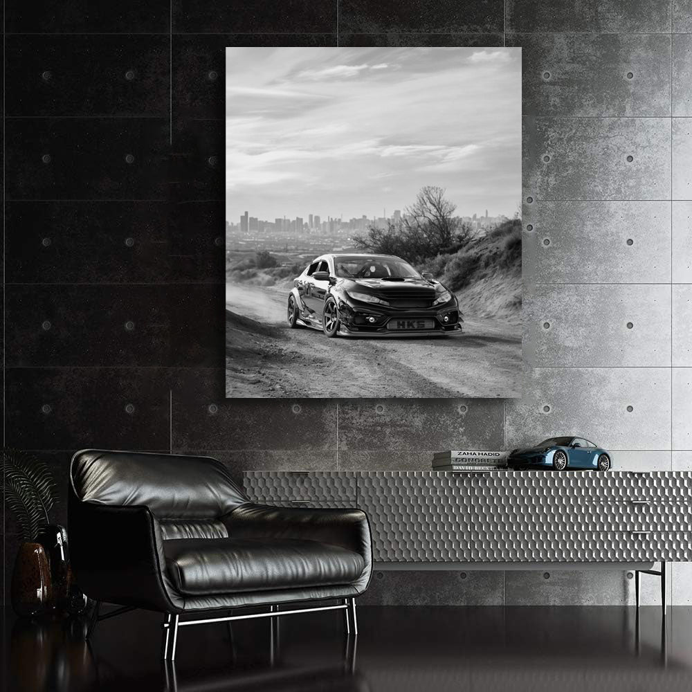 Honda Civic Black & White 3 - Stylish & Compact Ride