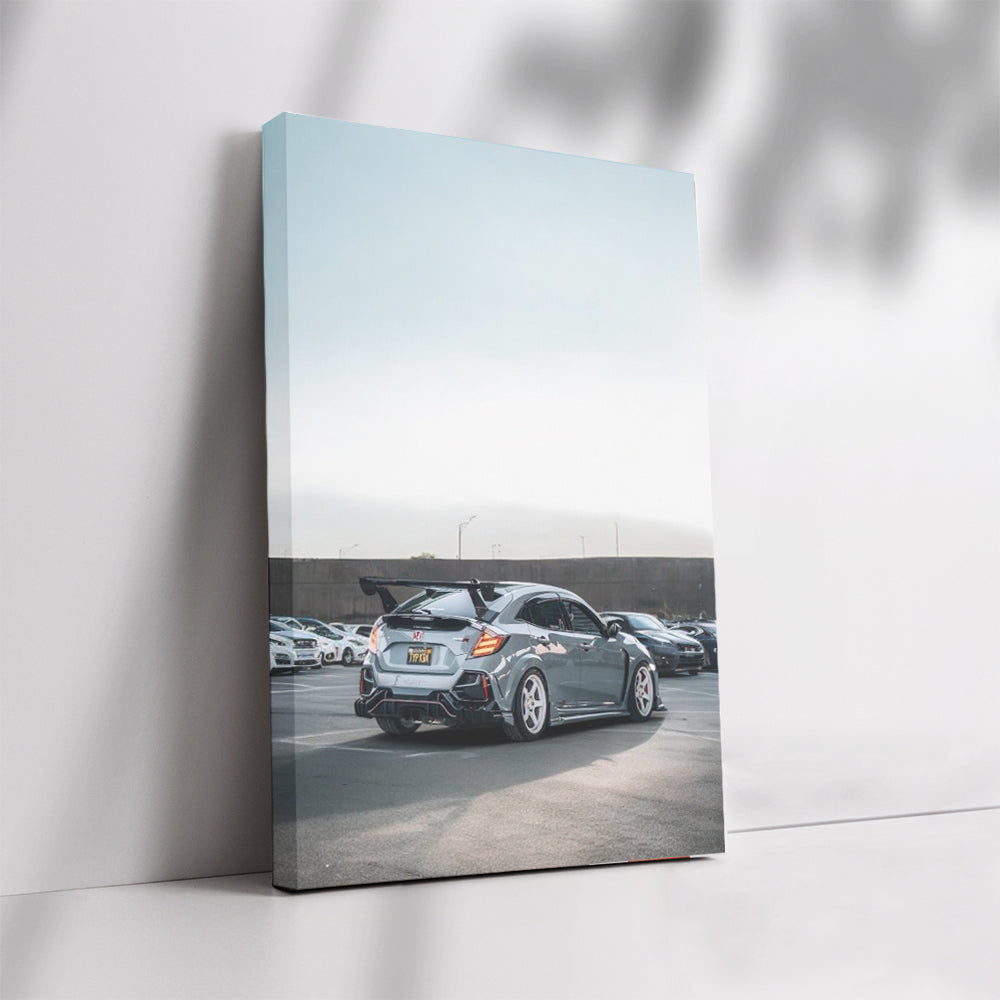 Gray Honda Civic in Parking Spot - Sleek and Stylish