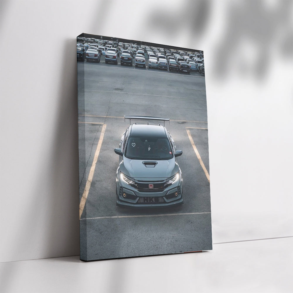 Honda Civic Gray Parking - Sleek and Stylish Ride