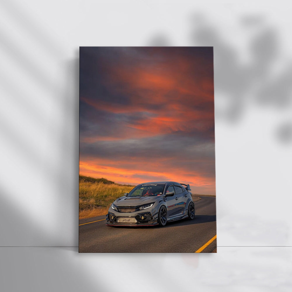 Honda Civic in Grey at Sunset - Sleek and Stylish