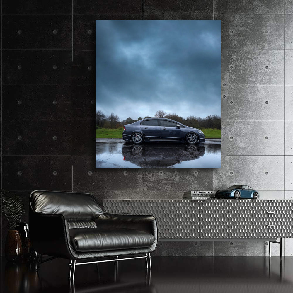 Honda Civic in Rain - Reliable and Stylish Ride