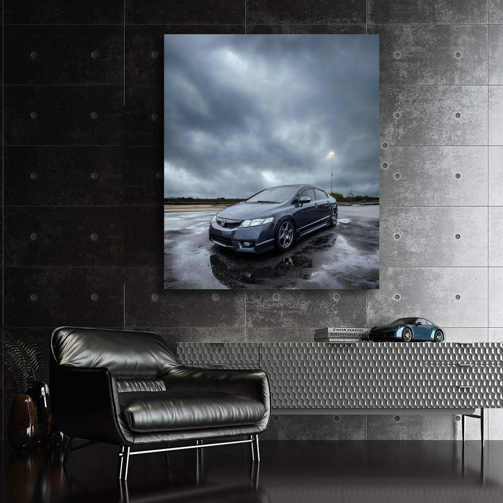 Honda Civic in Rain - Model 3, Stylish and Reliable