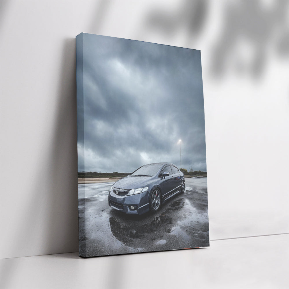 Honda Civic in Rain - Model 3, Stylish and Reliable