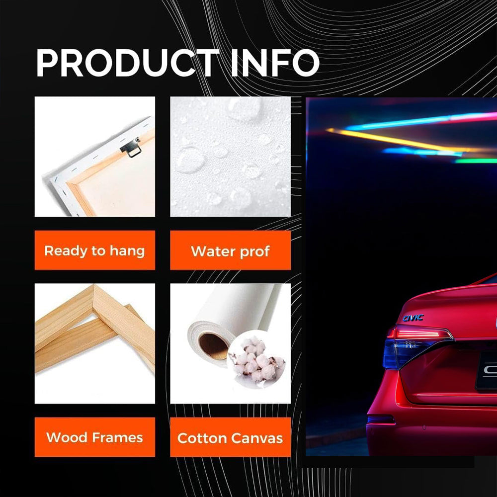 Honda Civic Neon Red - Bold Style, Urban Edge