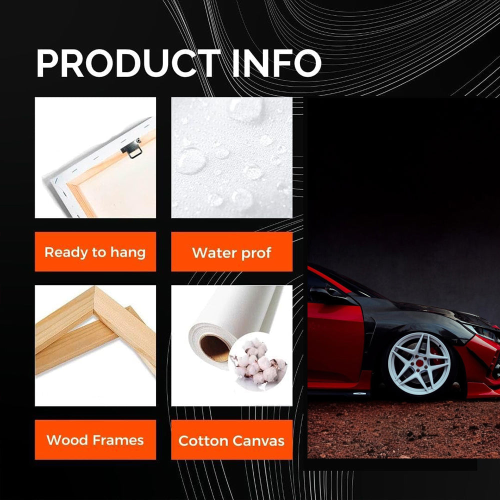 Red Honda Civic in Mountainous Terrain - Sporty and Adventurous