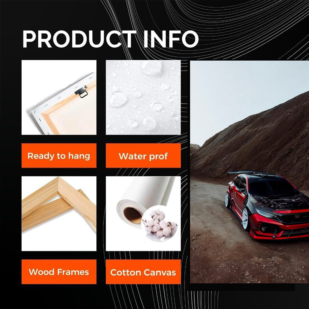 Red Honda Civic in Mountainous Terrain - Sporty and Bold