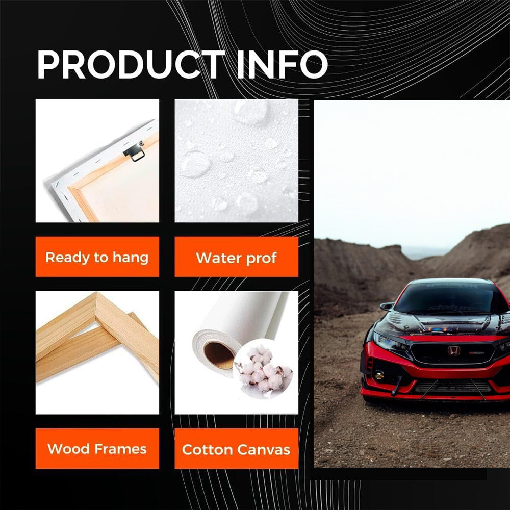 Red Honda Civic Adventure in Mountains - Sporty Elegance