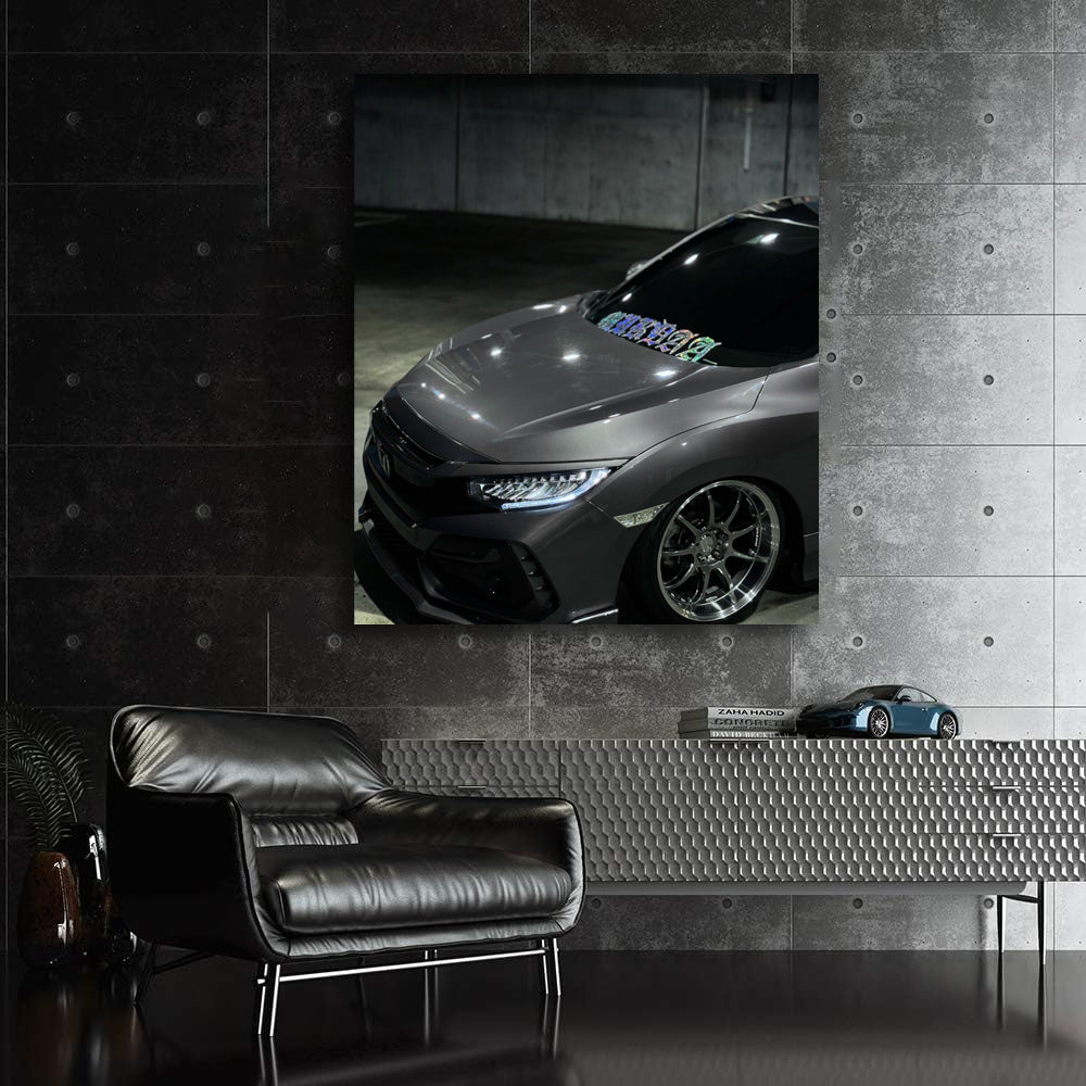 Silver Honda Civic in Parking - Sleek and Efficient Ride