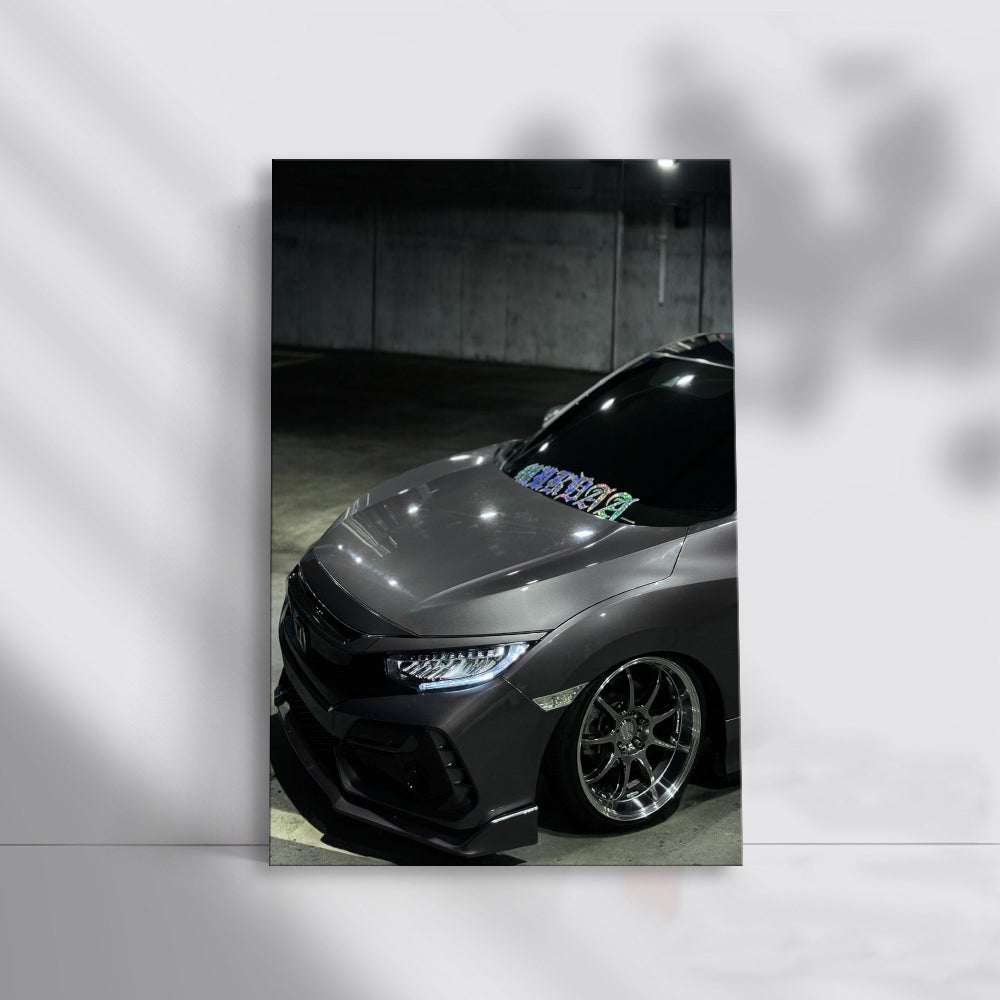 Silver Honda Civic in Parking - Sleek and Efficient Ride