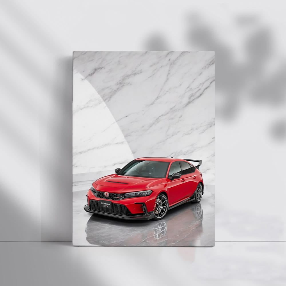 Honda Civic Type R on Marble Background - Speed Meets Style