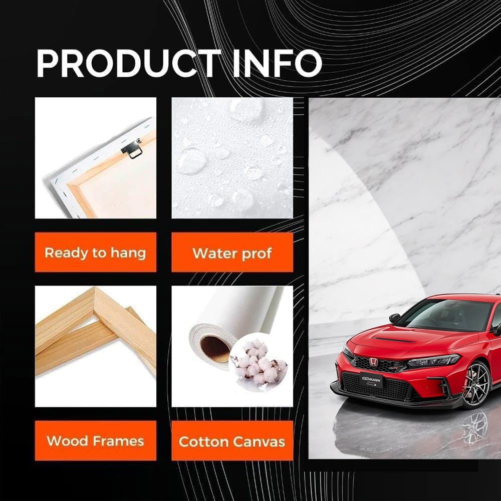 Honda Civic Type R on Marble Background - Speed Meets Style