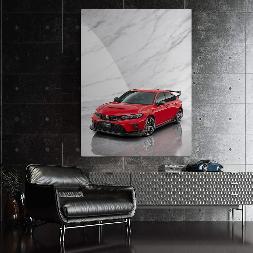 Honda Civic Type R on Marble Background - Speed Meets Style