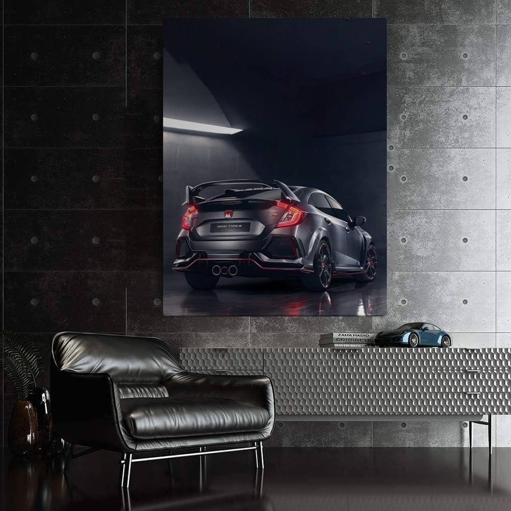 Honda Civic Type R in Dim Garage - Power and Precision